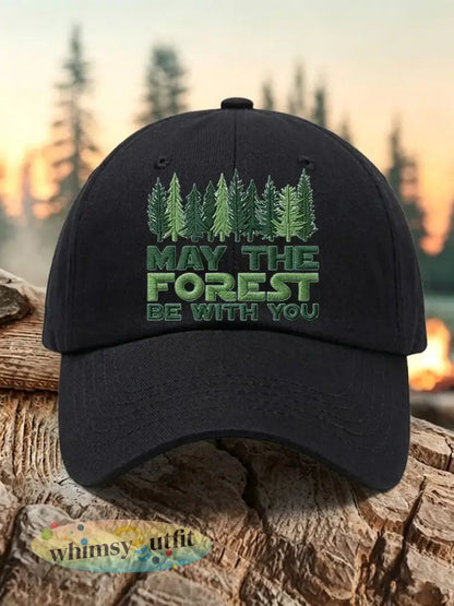 Unisex Resort Kan Het Bos Met U Print Cap - Zwart / ÉÉN