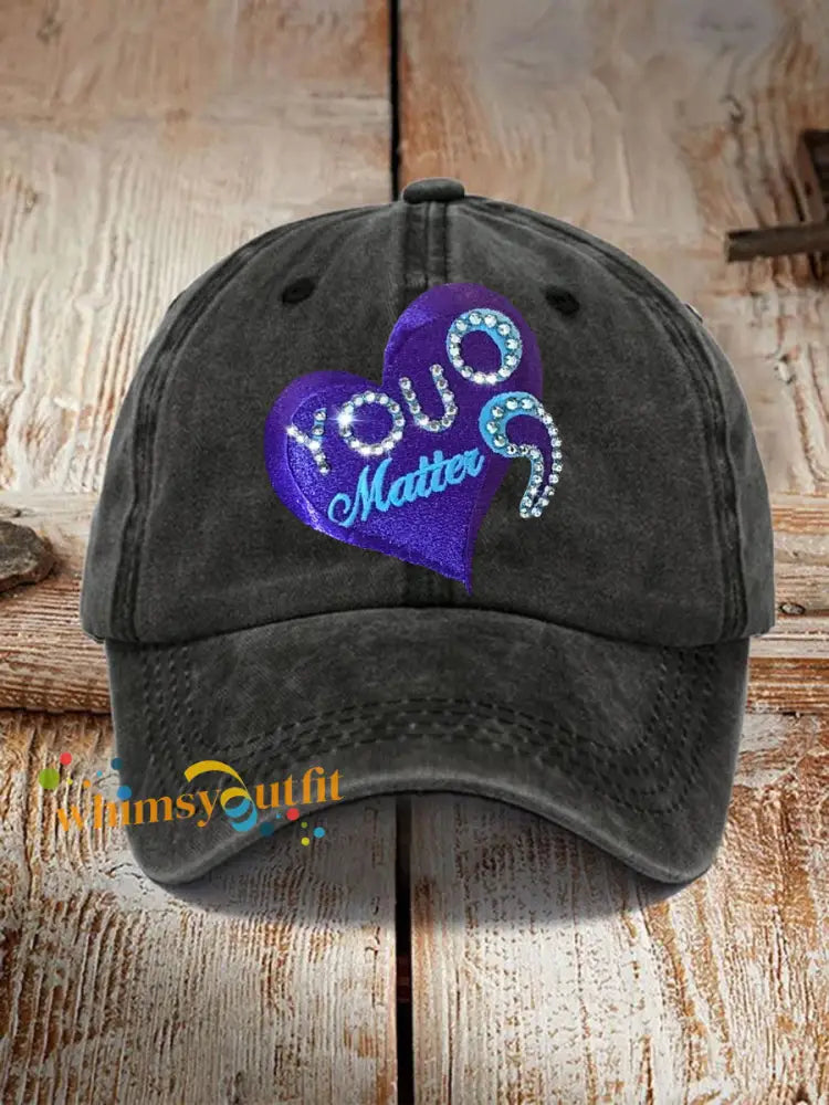 Unisex Resort Suicide Prevention Awareness Cap Black / ONE