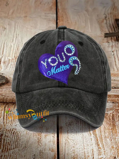 Unisex Resort Suicide Prevention Awareness Cap Black / ONE