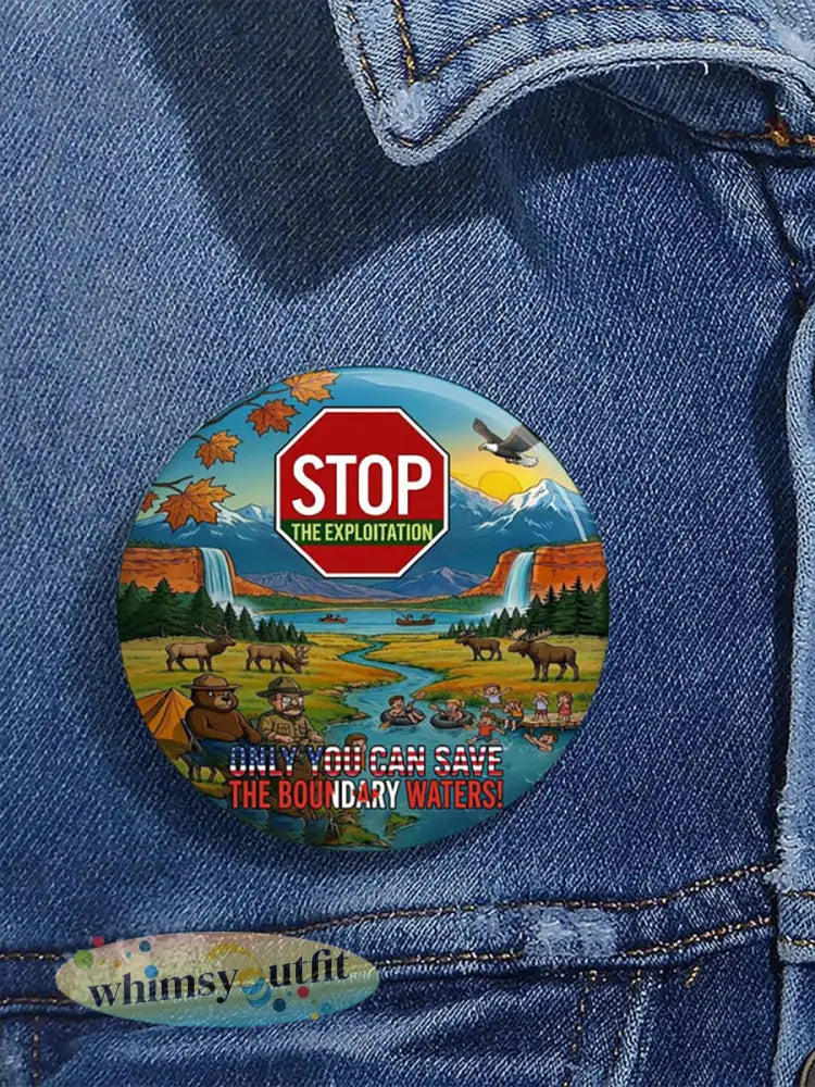 Unisex Save The Boundary Waters Print Broche - als foto / ÉÉN