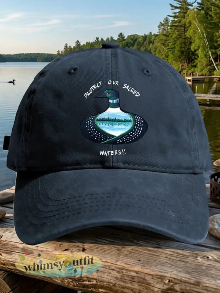 Unisex Save The Boundary Waters Print Cap - Marineblauw / ÉÉN