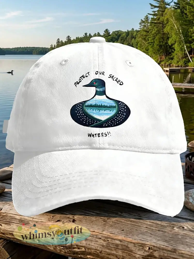 Unisex Save The Boundary Waters Print Cap - Wit / ÉÉN