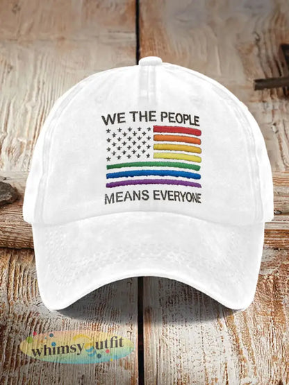 Unisex trots regenboogmaand print hoed - Wit / ÉÉN