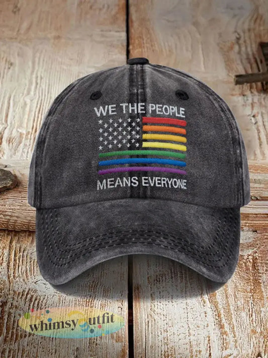 Unisex trots regenboogmaand print hoed - Zwart / ÉÉN
