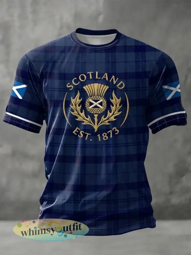 Unisex UK Scotland Football Lover 2026 Gedrukt T-shirt - Blauw / S