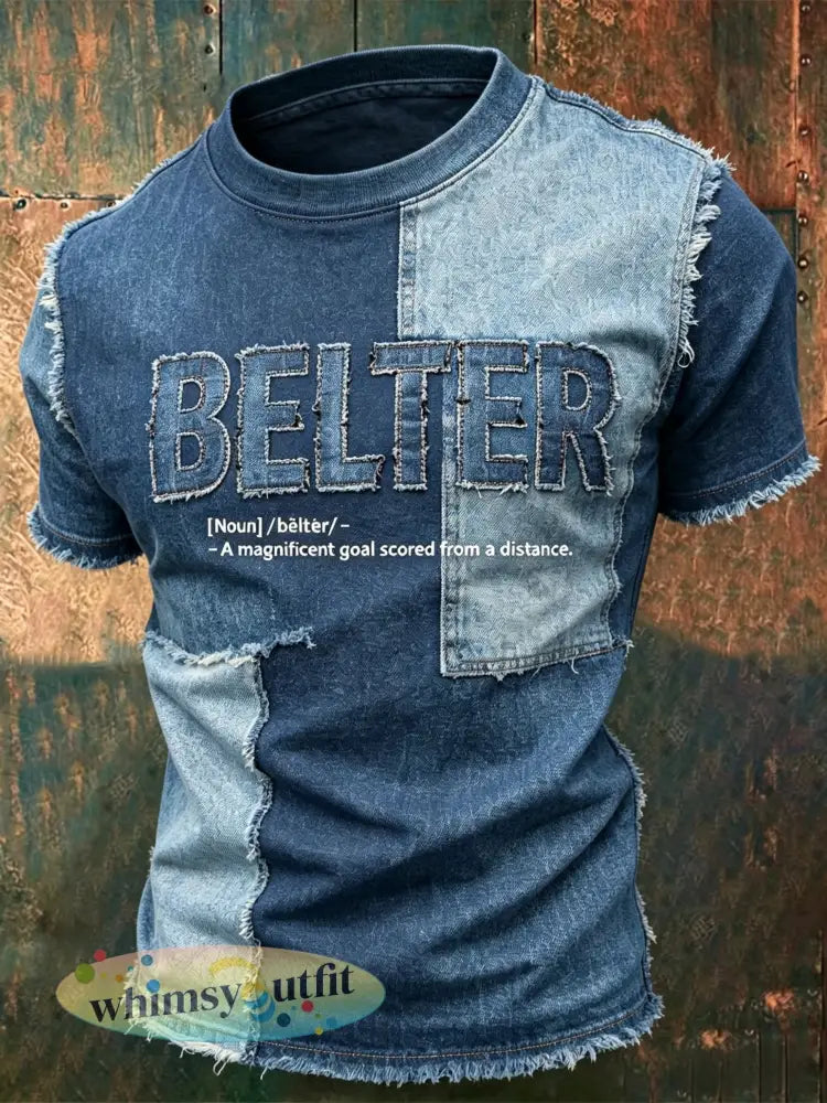 Unisex UK Scotland Football Lover BELTER Gedrukt T-shirt - Blauw / S