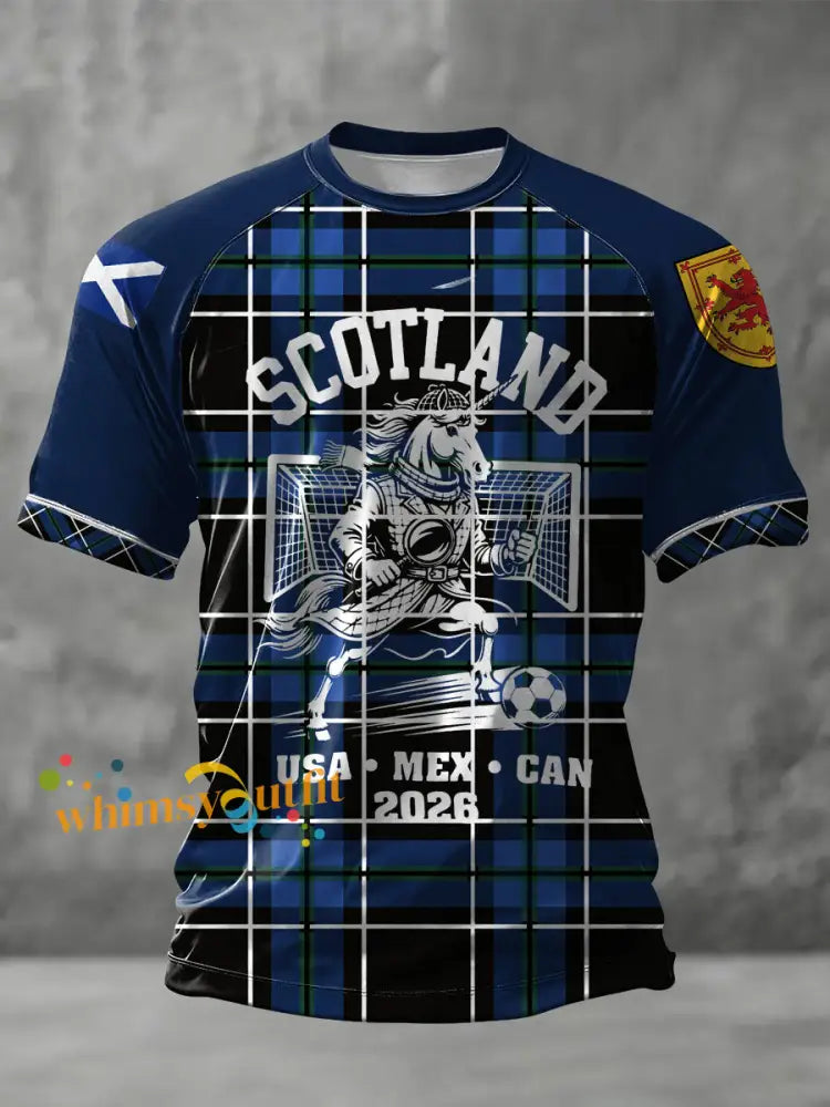 Unisex UK Scotland Football Lover We’ll Be Coming 2026 Printed T-shirt Navy Blue / S