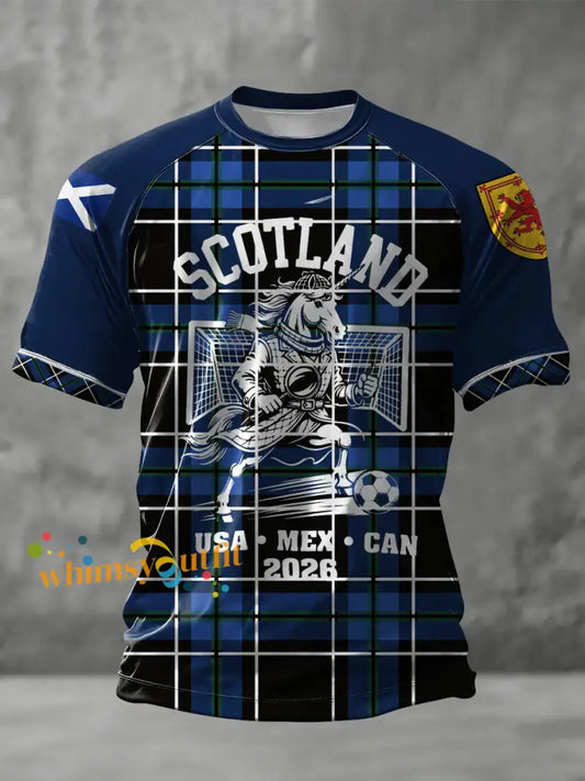 Unisex UK Scotland Football Lover We’ll Be Coming 2026 Printed T-shirt Navy Blue / S