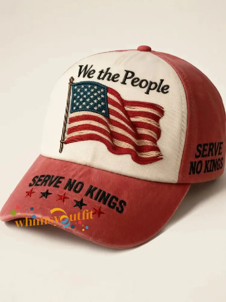 Unisex We The People Serve No Kings Print Hat Red / ONE