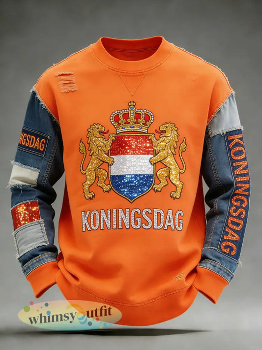 Vintage casual sweatshirt voor de viering van Koningsdag in Nederland - A / S