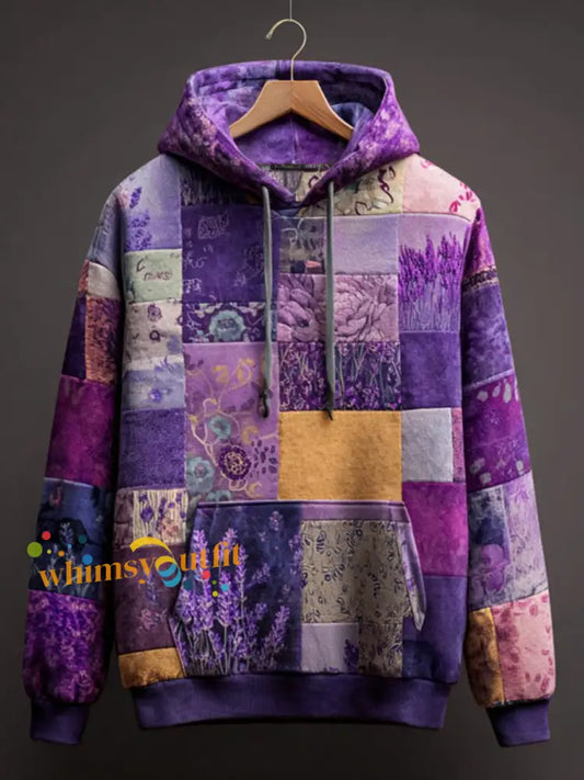 Vintage Purple Lavender Alzheimer’s Disease Art Casual Hoodie Purple / S