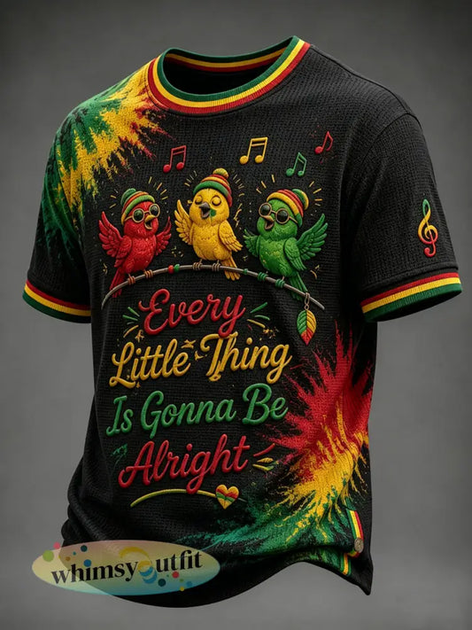Vintage Reggae T-Shirt met Tie-Dye en Waffle Weave voor Fans - als foto / S