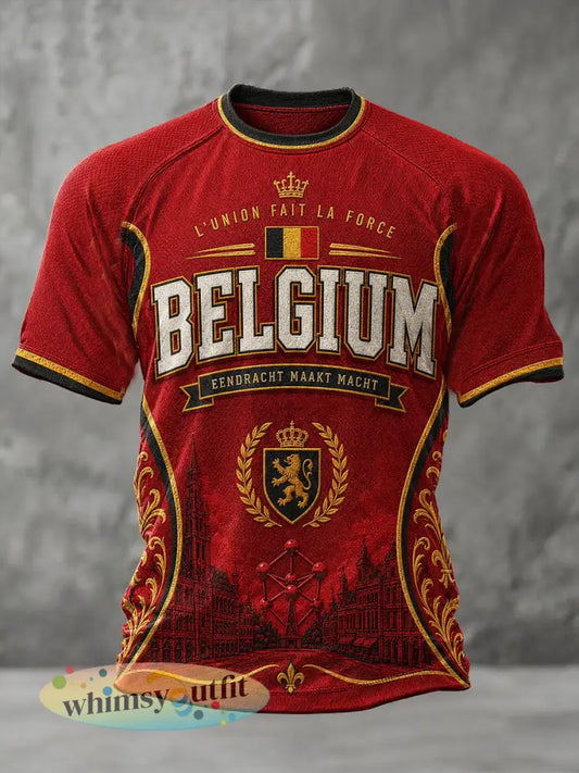 Voetbalshirt voor mannen uit België met korte mouwen - Rood / S