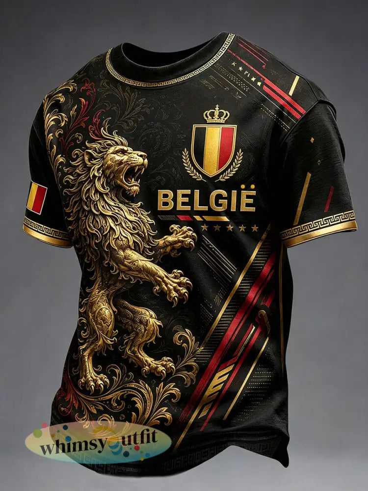 Voetbalshirt voor mannen uit België met korte mouwen - Zwart / S