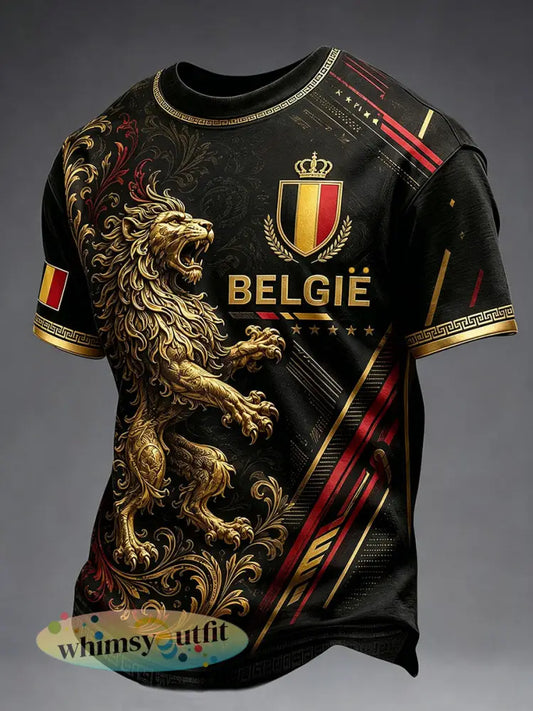 Voetbalshirt voor mannen uit België met korte mouwen - Zwart / S