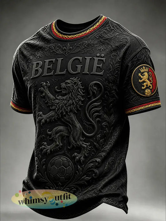 Voetbalshirt voor mannen uit België met korte mouwen - Zwart / S