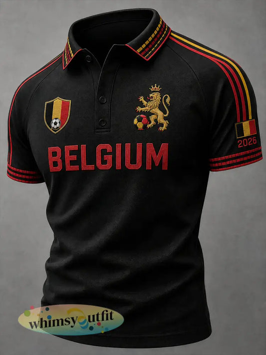 Voetbalthema – bedrukt poloshirt met raglanmouwen en korte mouwen - A / S
