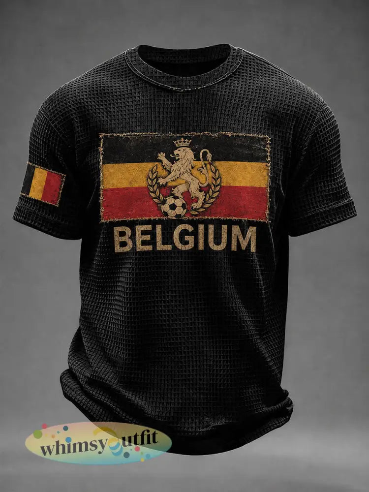 Voetbalwafel heren België korte mouw - Zwart / S
