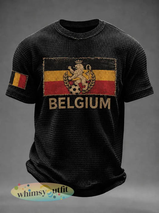 Voetbalwafel heren België korte mouw - Zwart / S