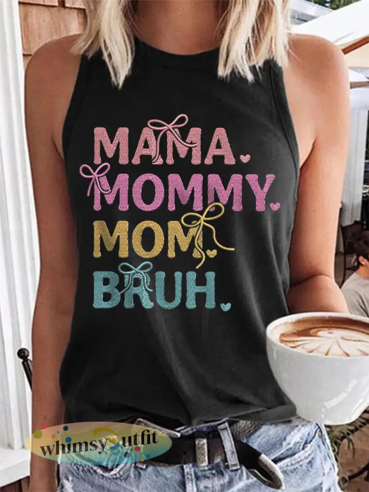 Vrouwen Grappige Mama Mommy Moeder Bruh Moederdag Cadeau Casual Vest - zwart / S