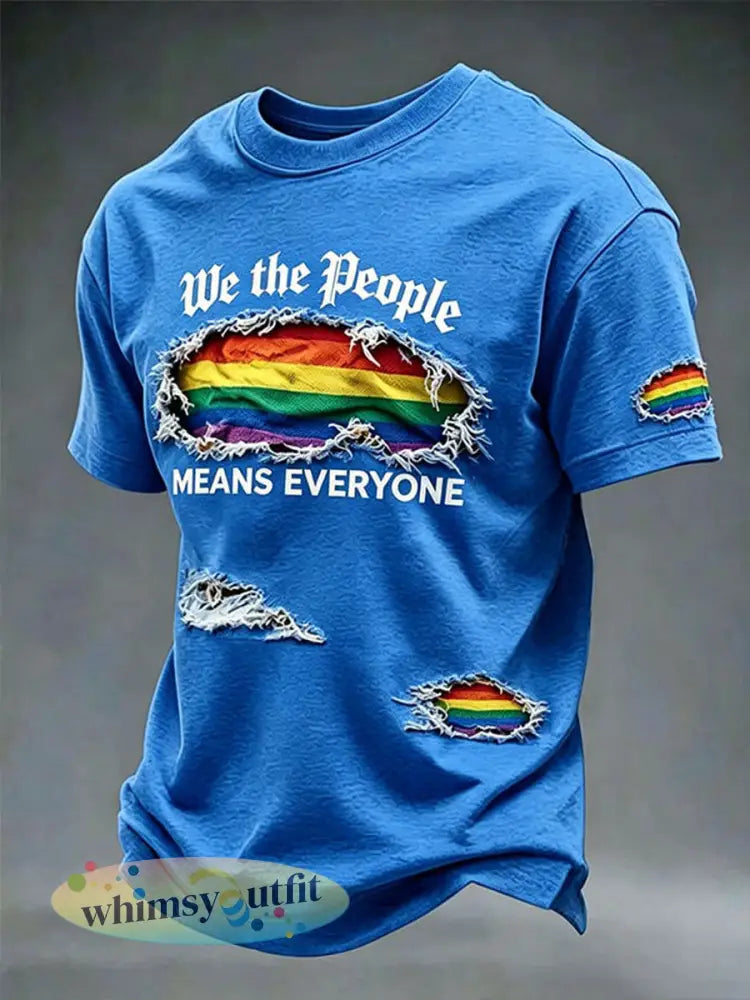 Wij de mensen betekent alles T-shirt met korte mouwen - Blauw / S