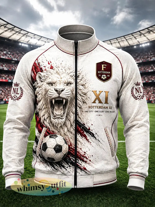 Witte casual ritsjas voor heren van de Nederlandse voetbalclub Feyenoord met opdruk - Wit / S