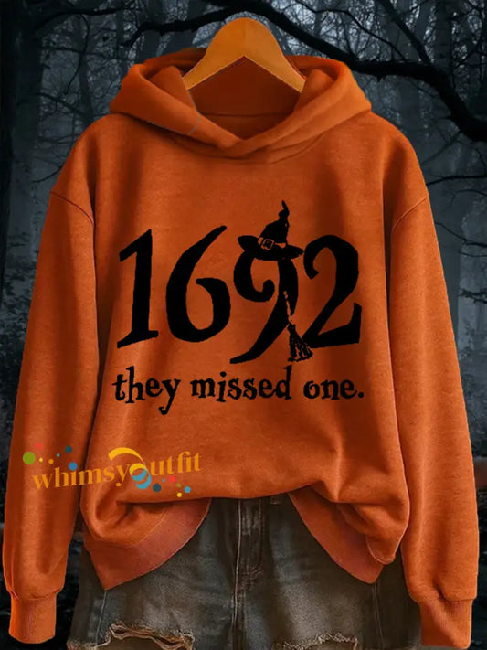 Women’s 1692 They Missed One Print Crew Neck Sweatshirt Pumpkin Orange / S