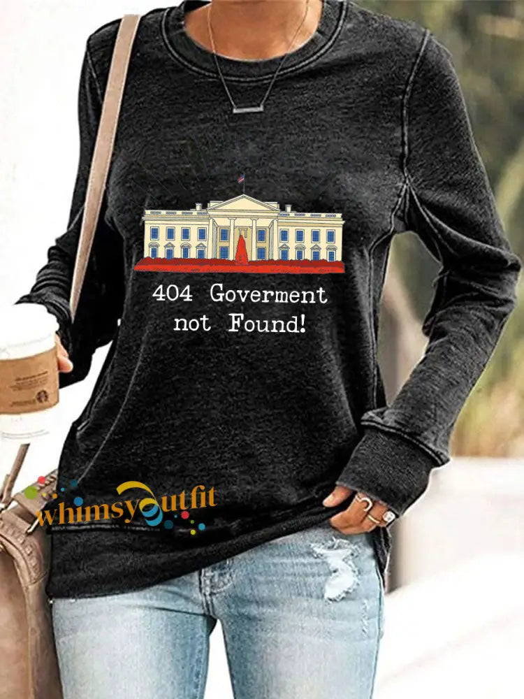 Women’s 404 Government Not Found Sweatshirts Black / S
