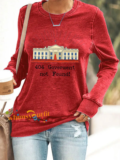 Women’s 404 Government Not Found Sweatshirts Red / S