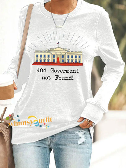 Women’s 404 Government Not Found Sweatshirts White / S