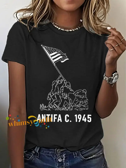 Women’s 8647 FDT Antifa Printed T-shirt Black / S