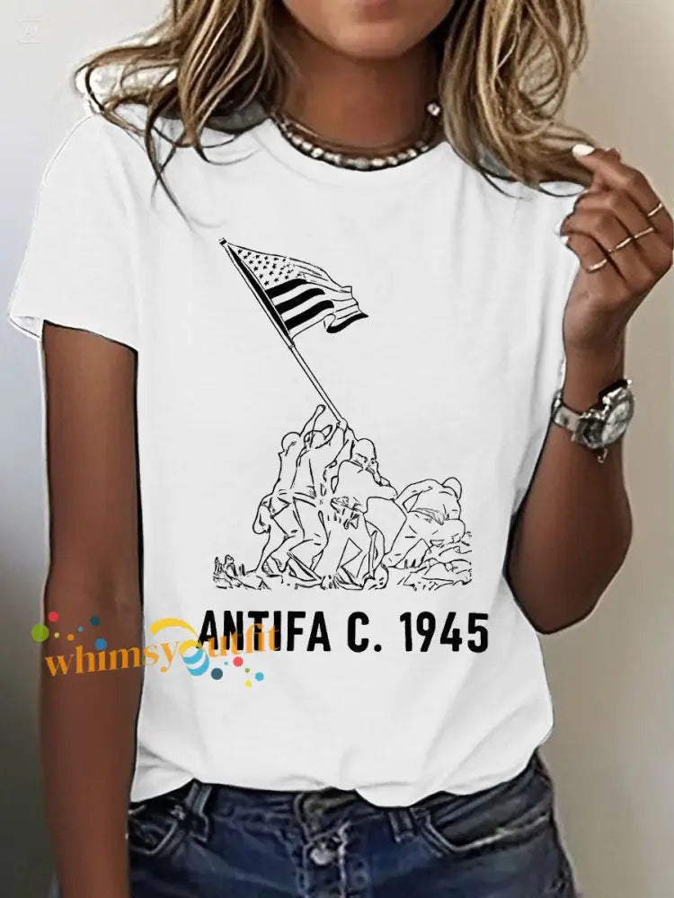 Women’s 8647 FDT Antifa Printed T-shirt White / S