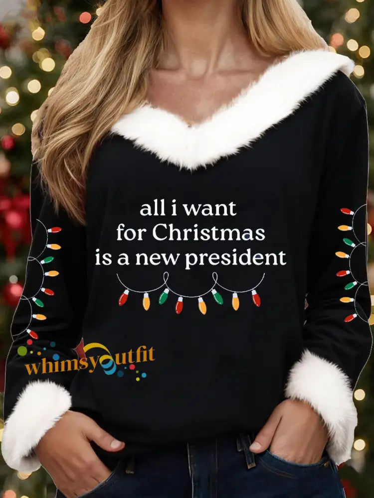 Women’s 8647 FDT Christmas Printed Tops Black / S