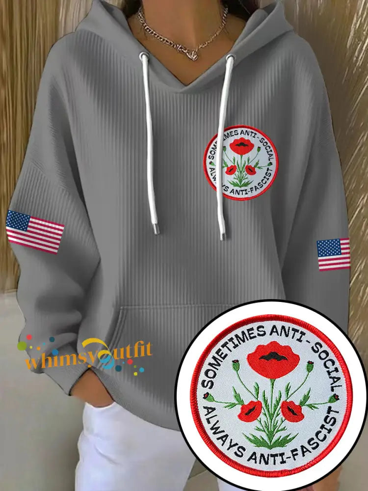 Women’s 8647 FDT Printed Hoodie Light Gray / S