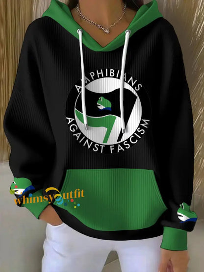 Women’s 8647 FDT Resist Frog Printed Hoodie Black / S