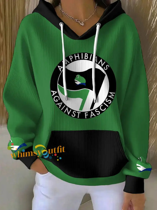 Women’s 8647 FDT Resist Frog Printed Hoodie Green / S