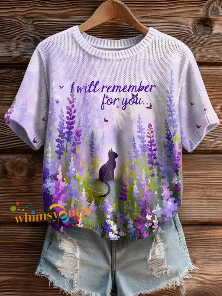 Women’s Alzheimer’s Awareness Cat Print Sweater As picture / S