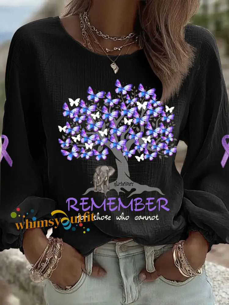 Women’s Alzheimer’s casual tops Black / S