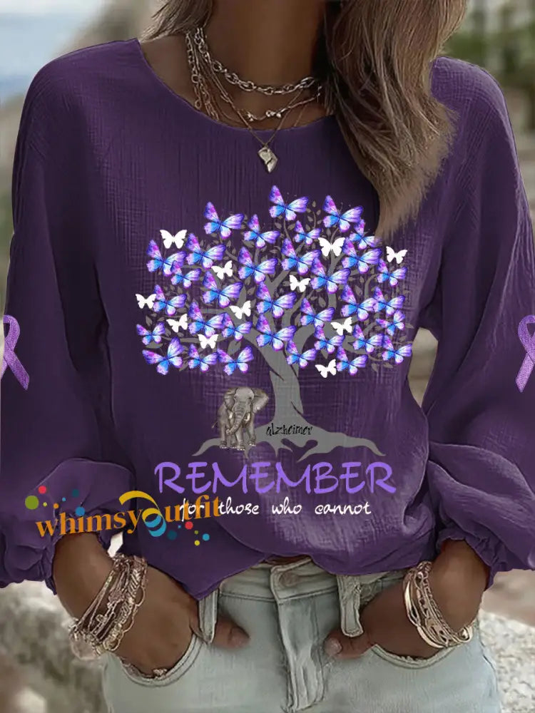 Women’s Alzheimer’s casual tops Deep Purple / S