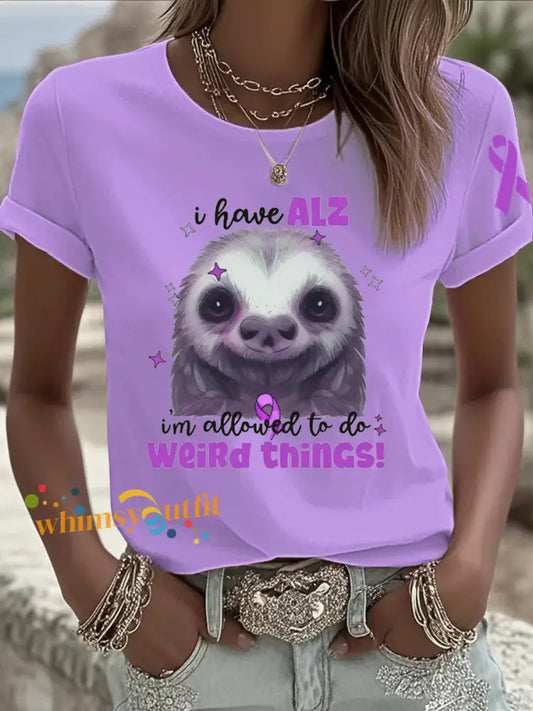 Women’s Alzheimer’s Disease Print T shirt As picture / S