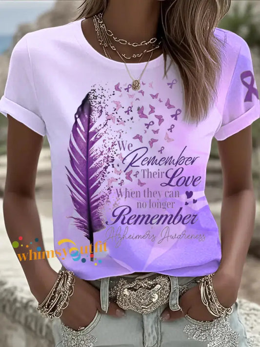 Women’s Alzheimer’s Disease Print T shirt As picture / S