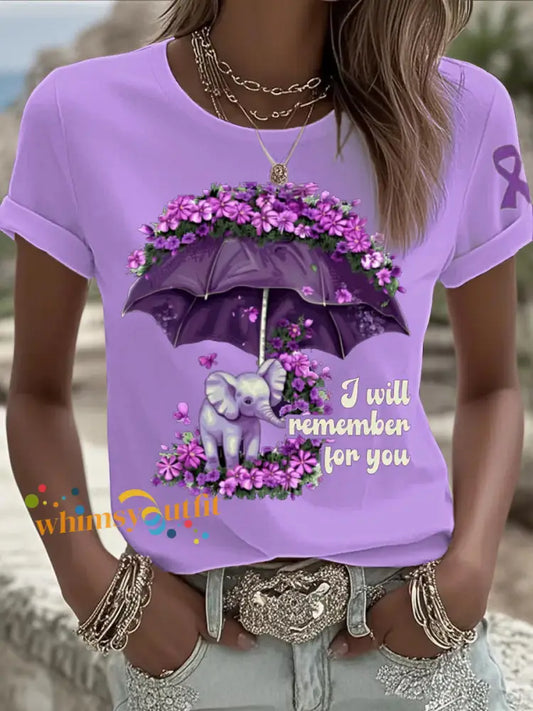 Women’s Alzheimer’s Disease Print T shirt As picture / S
