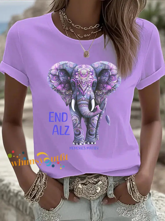 Women’s Alzheimer’s Disease Print T shirt As picture / S