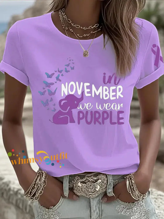Women’s Alzheimer’s Disease Print T shirt As picture / S