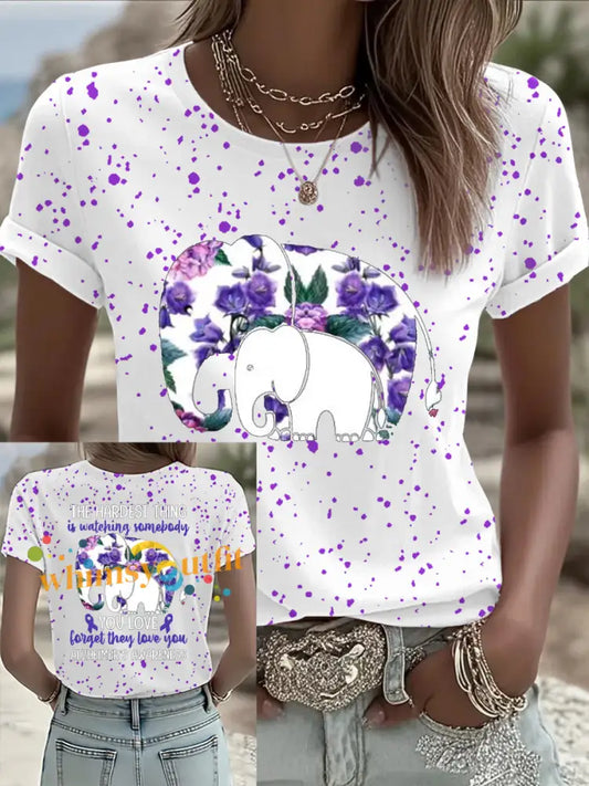 Women’s Alzheimer’s Disease Print T shirt As picture / S