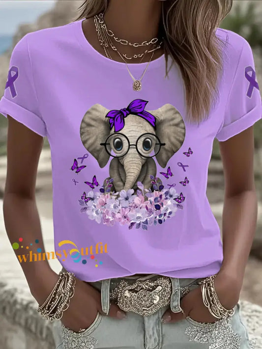 Women’s Alzheimer’s Disease Print T shirt As picture / S