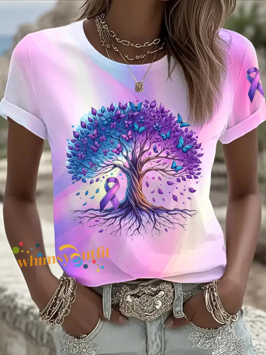 Women’s Alzheimer’s Disease Print T shirt As picture / S