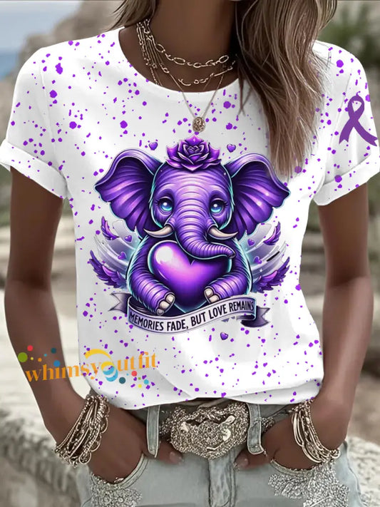 Women’s Alzheimer’s Disease Print T shirt As picture / S
