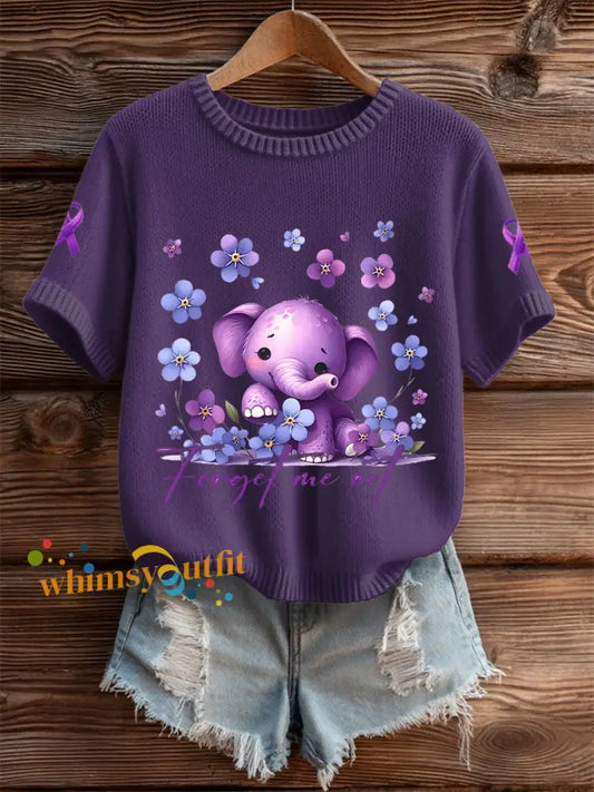 Women’s Alzheimer’s forget me not tops Deep Purple / S