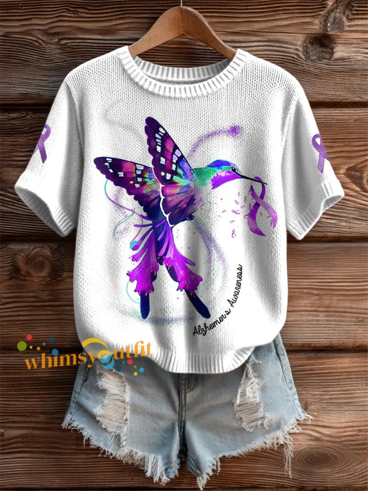 Women’s Alzheimer’s Hummingbird tops White / S